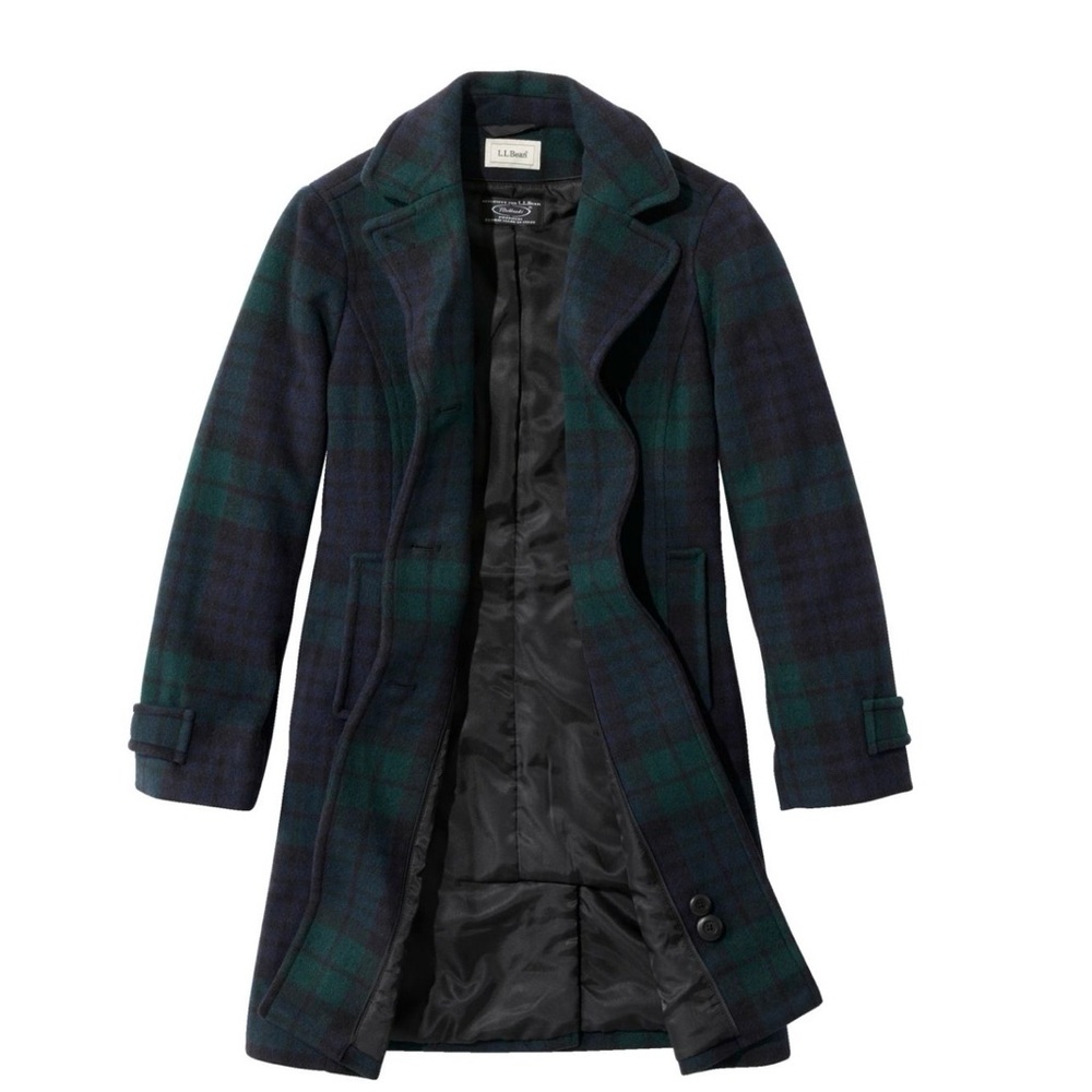 Plaid Women's Coat - Green and Black